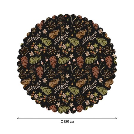 The tablecloth “Leaves on a dark background”, round, Saten, d = 150 cm-1