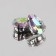 Rhound rhinestones “drop”, in a frame, with holography, 10 × 14 mm, 20 pcs