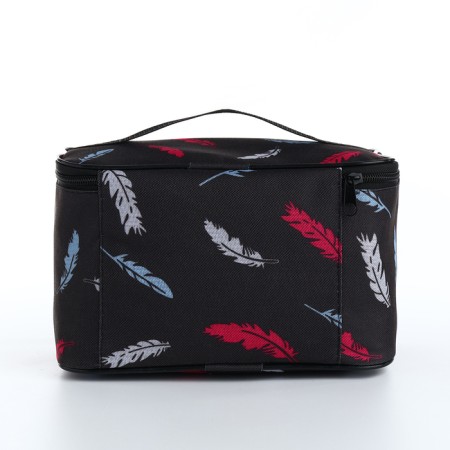 Cosmetic bag with lightning, black color-1