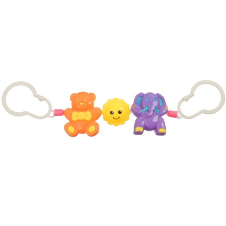 Stretching on the stroller/crib “Bear, star, elephant”, 3 toys, crumb me-11