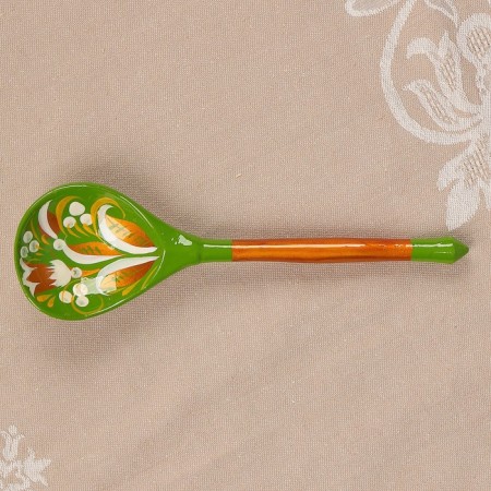 Spoon Polobaska "Green painting", handmade-5