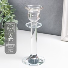 Подсвечник стекло на1 свечу "Классика на ножке" прозрачный d=2,4 см 7х7х17,2 см