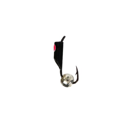 Mormyshka column black, red eye + ball silver, weight 0.5 g-1
