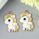 Decor for creativity Metal, enamel "Unicorn with colored mane" Gold 2.5x2.4 cm