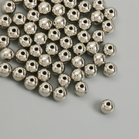 Beads for creativity plastic "silver" d = 0.8 cm set 500 grams-1