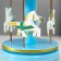 Musical mechanical souvenir "Carousel 4 horses" Blue 9.6x9.6x15.5 cm