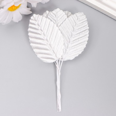 Decor for creativity "Birch sheet" silver 1 set = 1 bouquet, in the bouquet 10 pcs 10 cm
