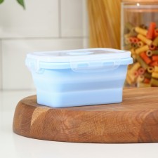 Folding container with a lid of the Costa, 400 ml, 13x9.5x6 cm, blue