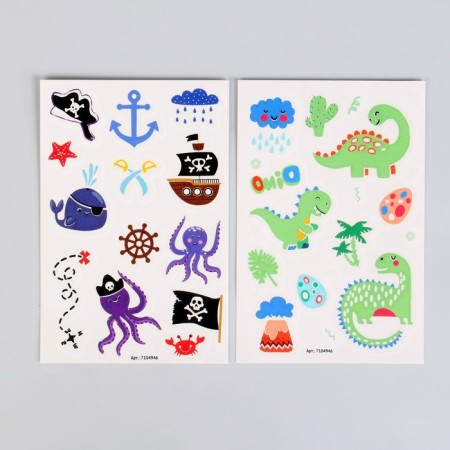 Set "Children's Tattoos", glow in the dark, 2 sheets-2