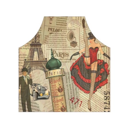 Apron of a kitchen with a photo print "Kabarea Paris", adjustable, size OS-2