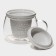 Glass mug for brewing with ceramic sieve "Tenderness", 300 ml, white color