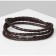 Unisex Bracelet "Leather Weaving", brown color with silver, 82 cm