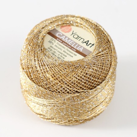 Yarn "Camelia" 70% polyester, 30% lurers 190m/20g (2440 gold)-1