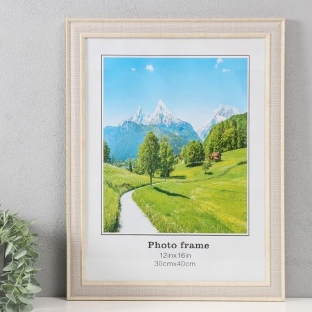 Photo frame plastic 30x40 cm "Weaving" gray with light stroke 44.6x34.6x1 cm