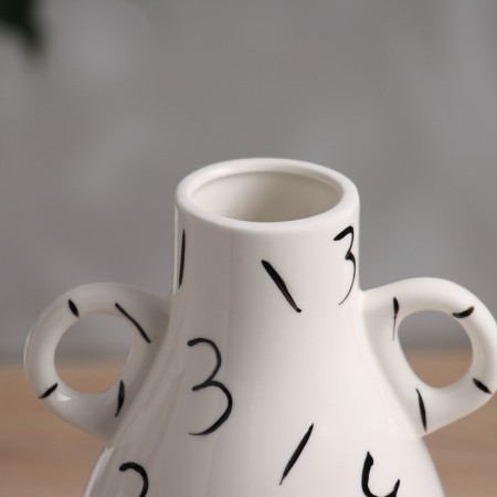 VAZA Ceramics Table "Picasso" (manual painting) curses, 24.5x9.5 cm, black and white 104550-2