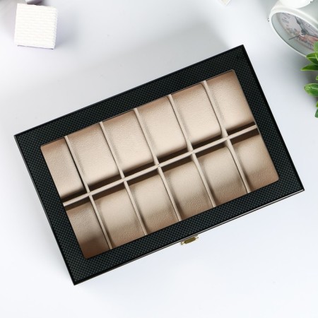 Casket Wood for clock 12 "Carbon" departments 8x31x20 cm-2