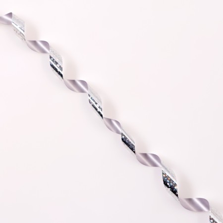 Plastic ribbon "gloss stars", 1.2cm x 45m, silver-2