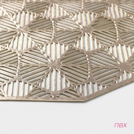 A set of serving napkins on the table "Hypnosis", 4 pcs, d = 38 cm, gold color-4