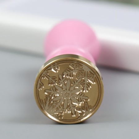 Printing for wax with a plastic handle "Snowflakes" 2.5x2.5 cm-1