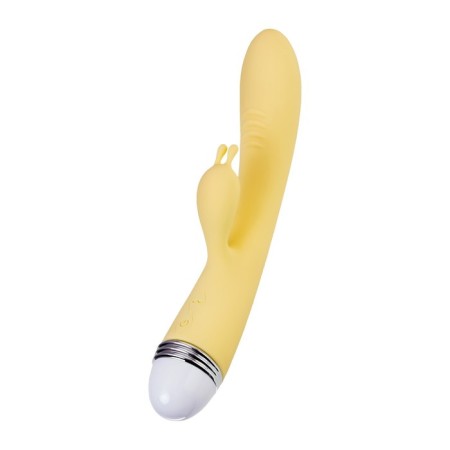 Vibrator Flovetta by Toyfa Aster with a clitoral stimulator, silicone, 22 cm, yellow color