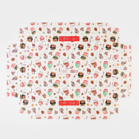 Box for musser cakes “Happy New Year”, sweets, 27 x 17.8 x 6.5 cm, New Year-7