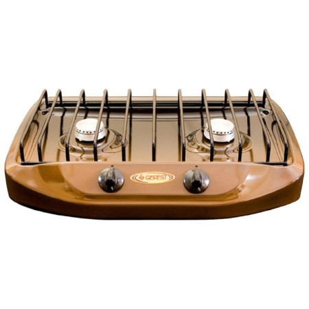 Gas GEFEST tile PG 700-02, desktop, 2 burners, brown