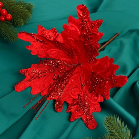 Decor "Winter Flower" Patterns, 24x15 cm, red-1