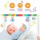 Soft game is soft on the crib, the stroller "Sun", 46-83 cm., Rattles, 5 toys, crush me