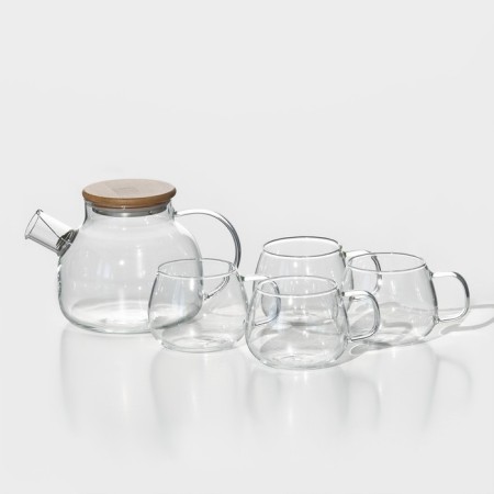 Glass Glass Bellatenero Glass "Eco", 5 items: kettle 900 ml, 4 circles 350 ml