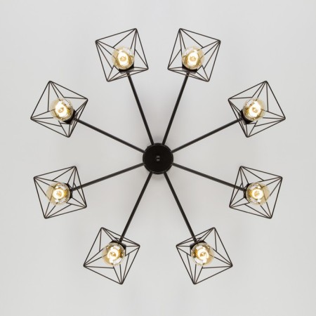 Trappola chandelier, 8x60W E27, black color-2