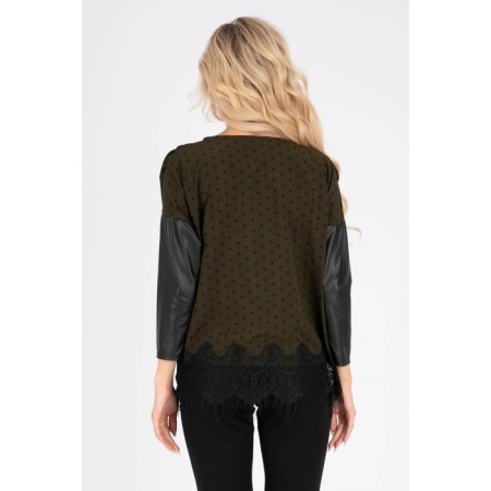 Female blouse, size 46, khaki color-7