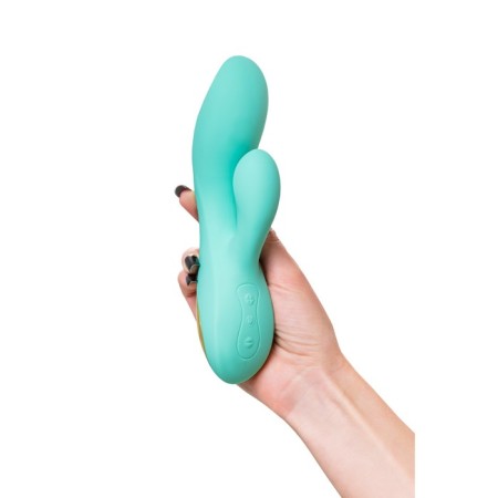 Vibrator with double stimulation Eromantica Vivian, 20 cm, silicone, mint color-2