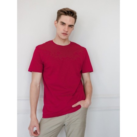 Male T -shirt, size 52, burgundy color-3