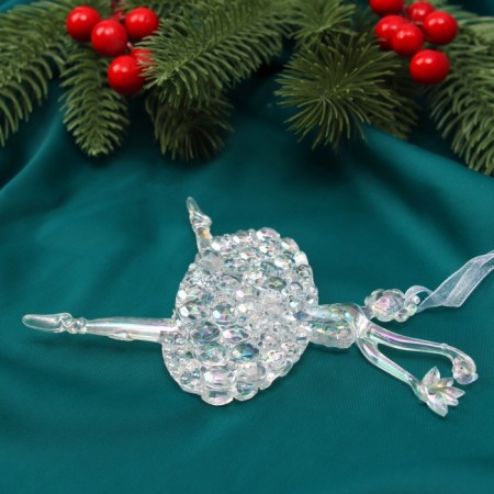 Christmas tree decoration "Ballerina overflow" 14x10.5 cm, transparent-1