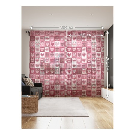 Photo "Panel with Hearts", size 145x265 cm, 2 pcs-1