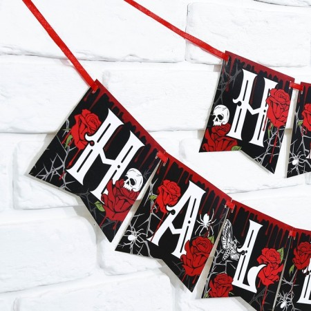 Girland on the tape on Halloween "Happy Halloween", Roses, Dline 250 cm.-2