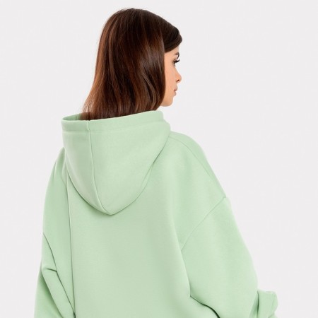 Women's sweatshirt was laid down, the color of the light green, size 44 (s)-2