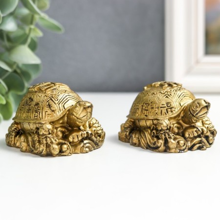 NECK Polystone for bronze "Two scoops with symbols on the shells" set 2 pcs 3.5x5.5 cm