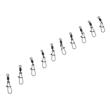 Swerting with a fastener Namazu Pro Rolling Ribbed Swivel, Carbon, size 5. Test-35 kg-3