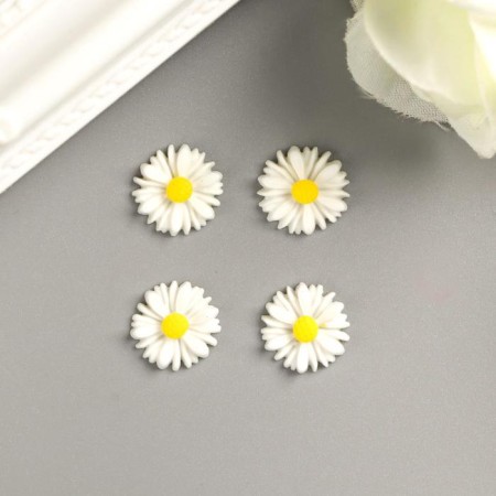 Decor for creativity plastic "Chamomile" set 30 pcs 0.9x0.9 cm-1
