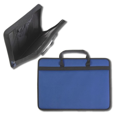 Folder for drawings and drawings for artists A3, 470 x 350 x 60 mm, handles, frame, textile, 1C33 "Lyuban", blue