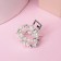 Hair crab "Melanie" oval, 2.5 cm, silver-white
