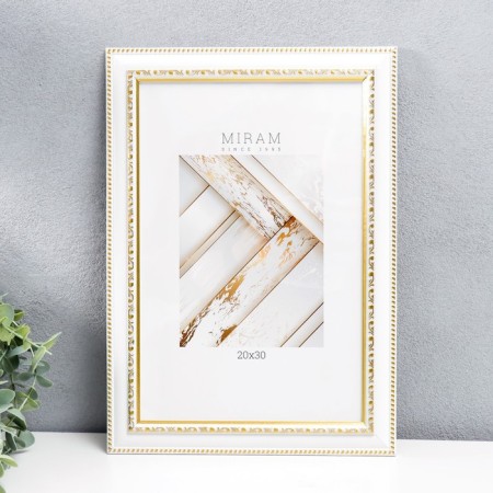 Photo frame plastic "Mira" 20x30 cm white (plastic screen)