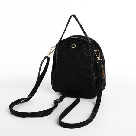 Women's backpack of artificial leather with lightning, 1 pocket, black color-1