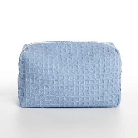 Textura zipper cosmetic bag, blue color-3