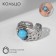Ring "turquoise world" relief, silver color, dimensionless