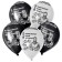 Latex ball 12 "Husband", pastel, set of 5 pcs., Black, white color