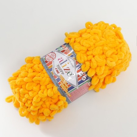 Yarn "Puffy Fine" 100% microopoliester 14.5m/100g (82 St. mustard)-1