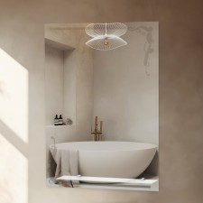 Vintage mirror, with sandblasting graphics, wall, with a shelf, 49 × 68 cm