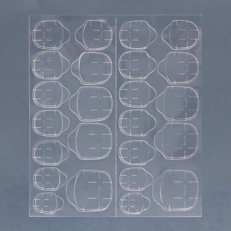 Summer Vibe patch nails, 24 pcs, adhesive plates, ballerina shape, glossy pink/beige/blue color-9
